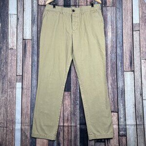Marine Layer Pants Mens 36x32 (35x31) Tan Khaki Cotton Straight Button Fly Chino